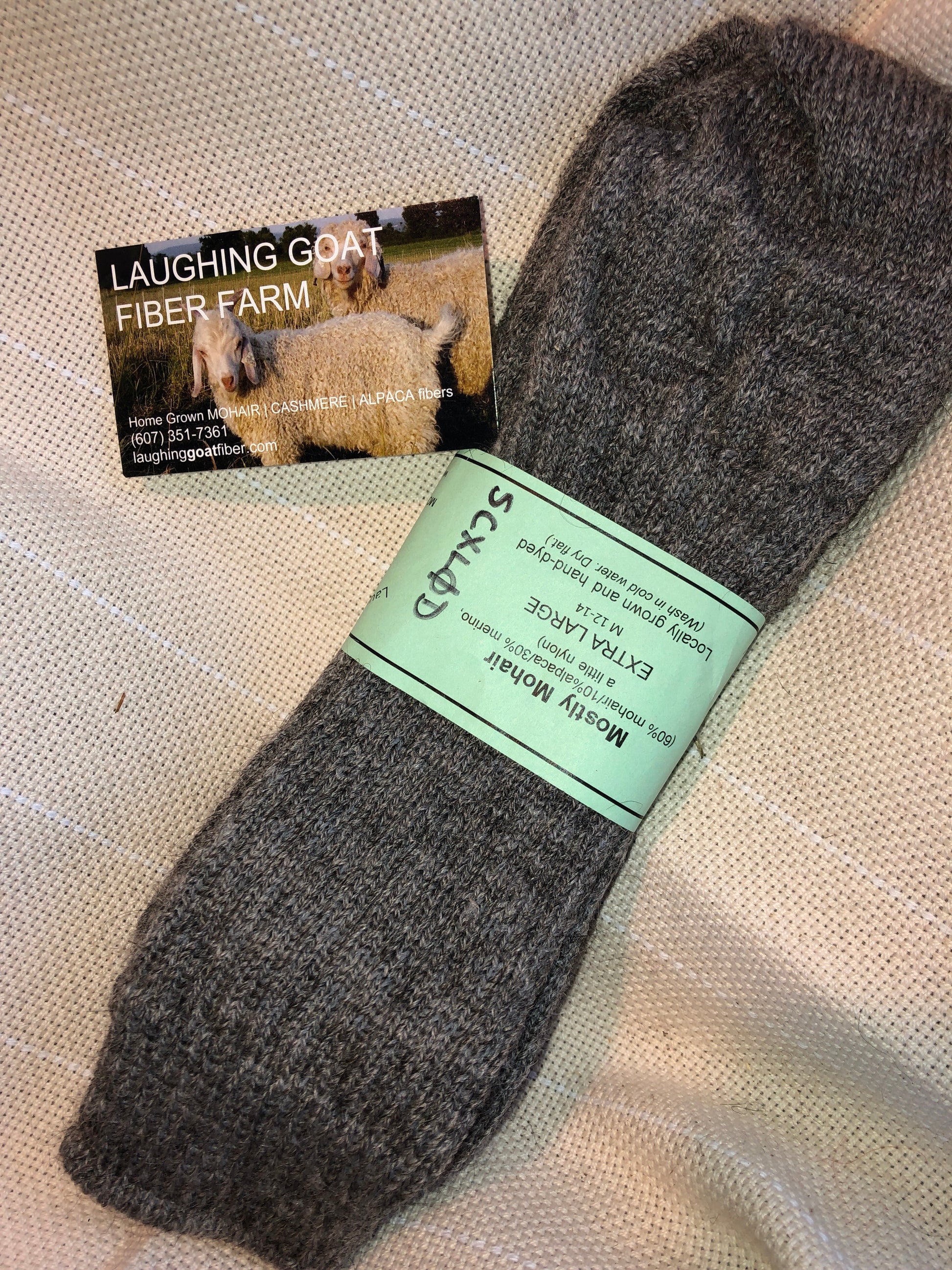 Crew Sock-Extra Lg. (M 12-14) Mostly Mohair