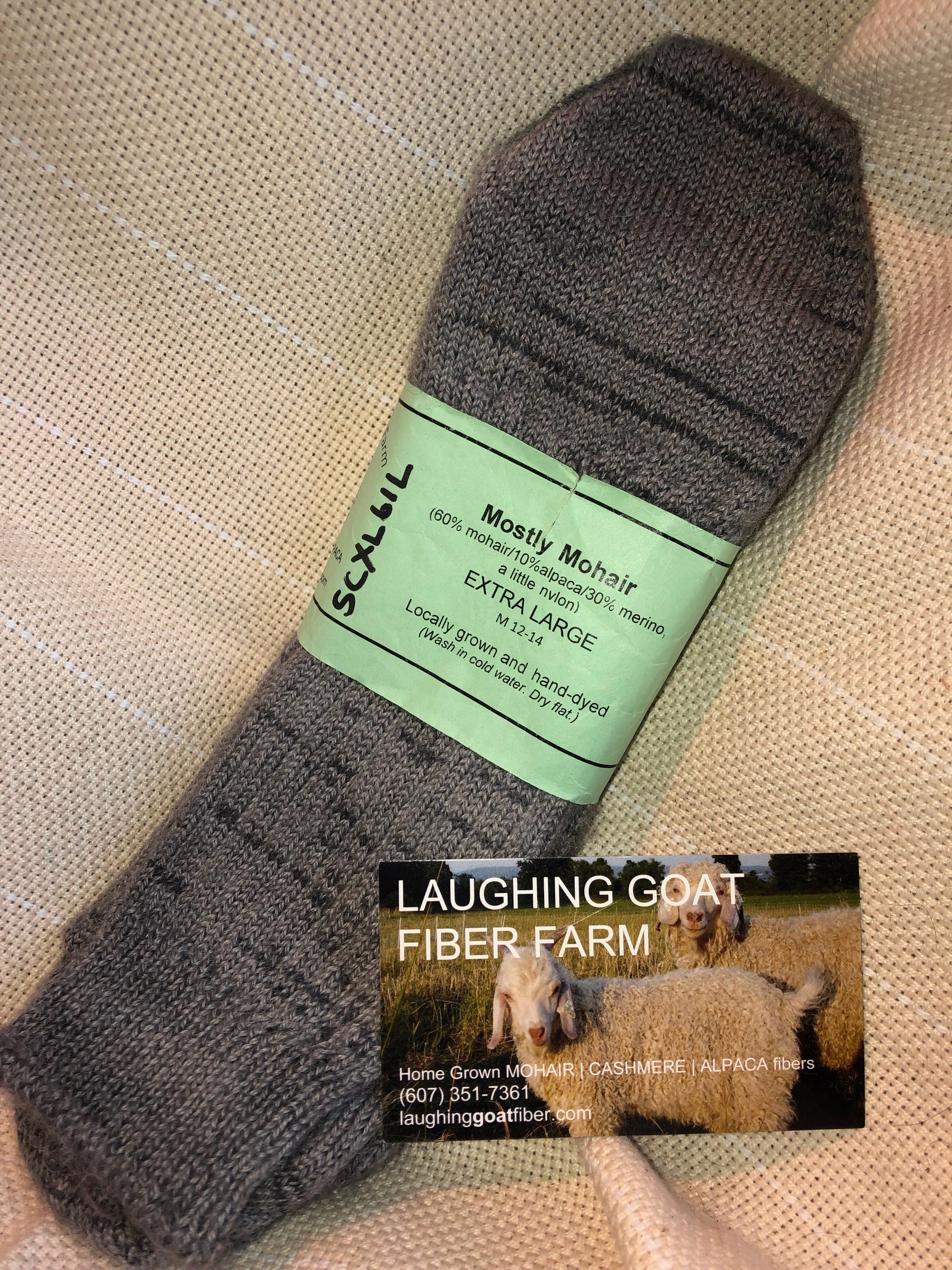 Crew Sock-Extra Lg. (M 12-14) Mostly Mohair