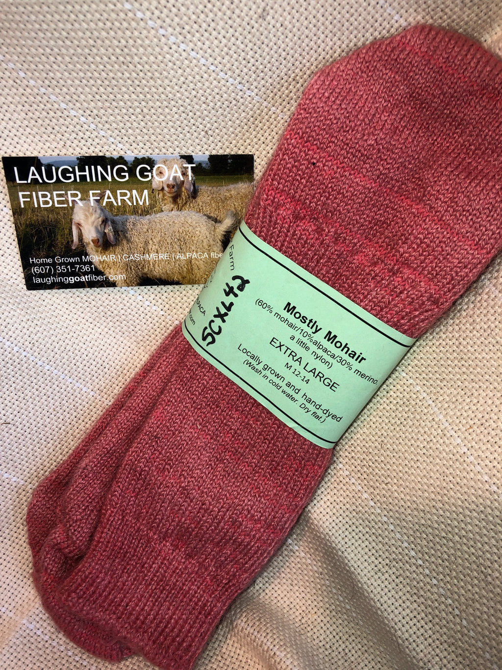 Crew Sock-Extra Lg. (M 12-14) Mostly Mohair