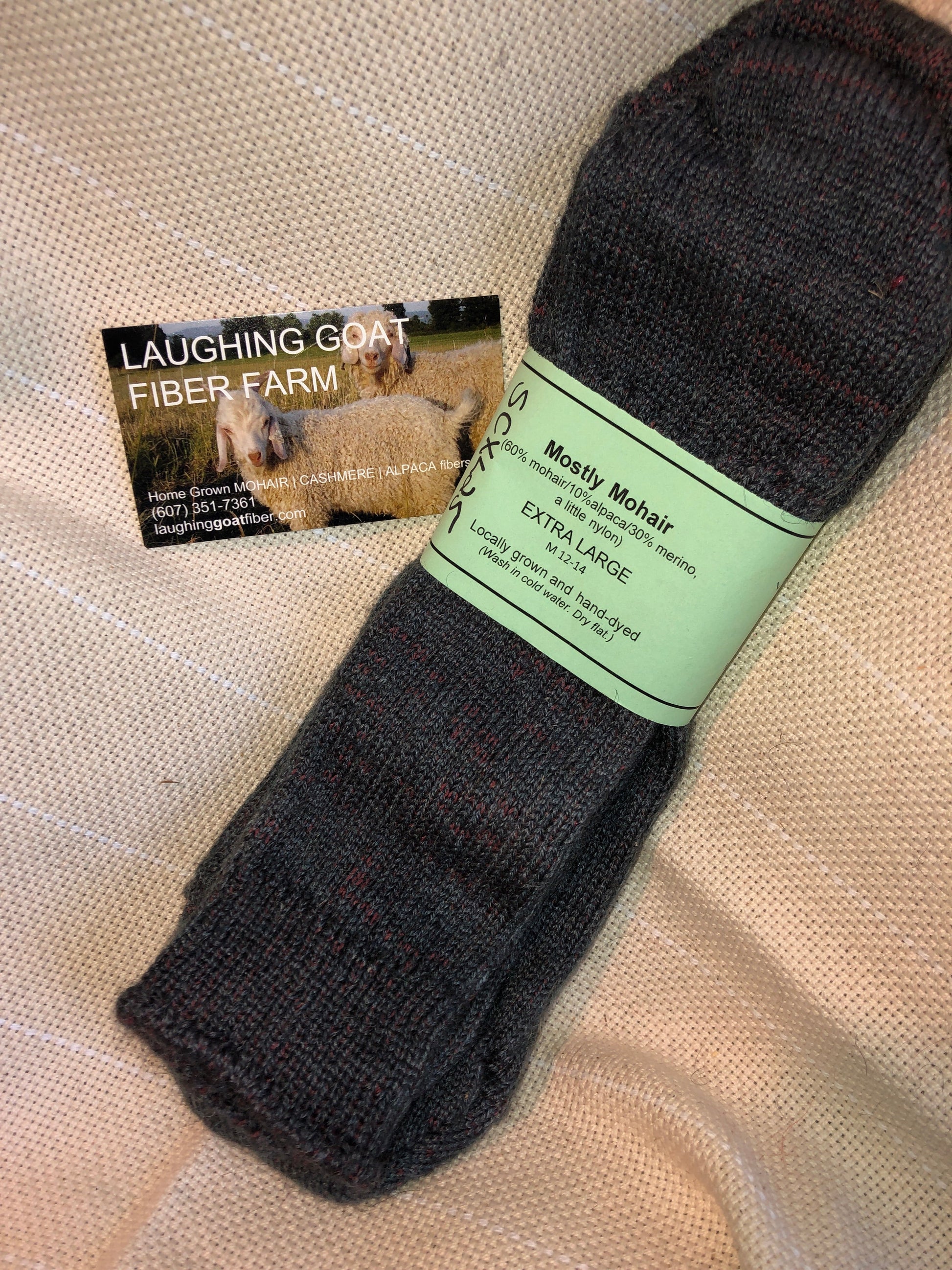 Crew Sock-Extra Lg. (M 12-14) Mostly Mohair