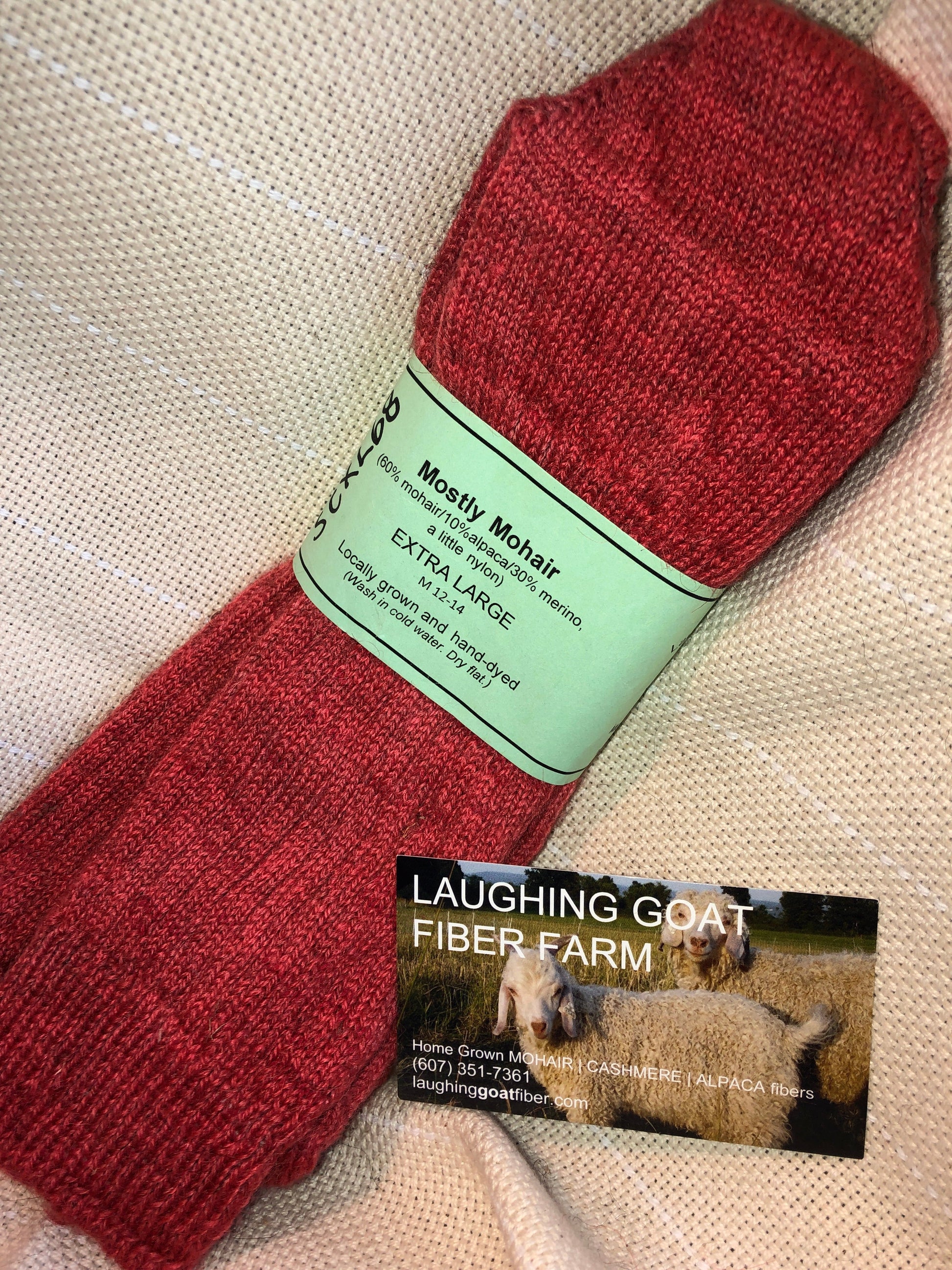 Crew Sock-Extra Lg. (M 12-14) Mostly Mohair